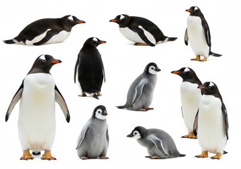Fototapeta premium Penguins on a white background