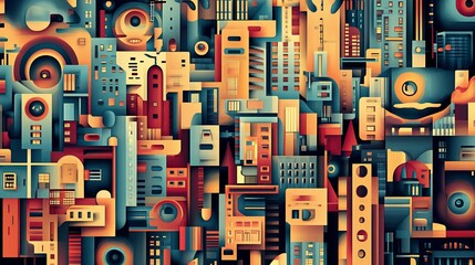 Abstract Cityscape Metropolis  suitable for real estate listing