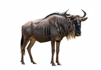 Wildebeest isolated on a white background