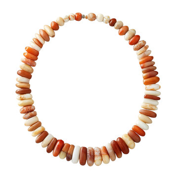 Handcrafted replica of ancient Harappan necklace with multicolored beads isolated on white background