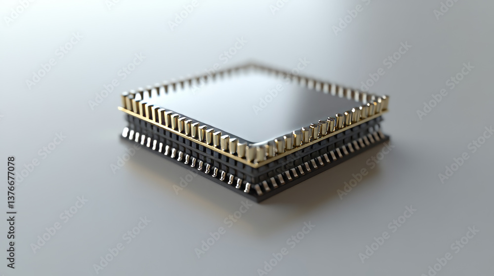 Poster processor of the future. concept of global cyberspace. innovations in computer nanotechnology. 3d il