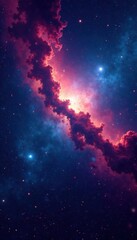 Cosmic galaxy landscape with vibrant stars and nebulas, celestial, space