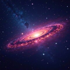 Naklejka premium Cosmic Night Sky with Glowing Stars and Nebulae, nebulae, cosmos