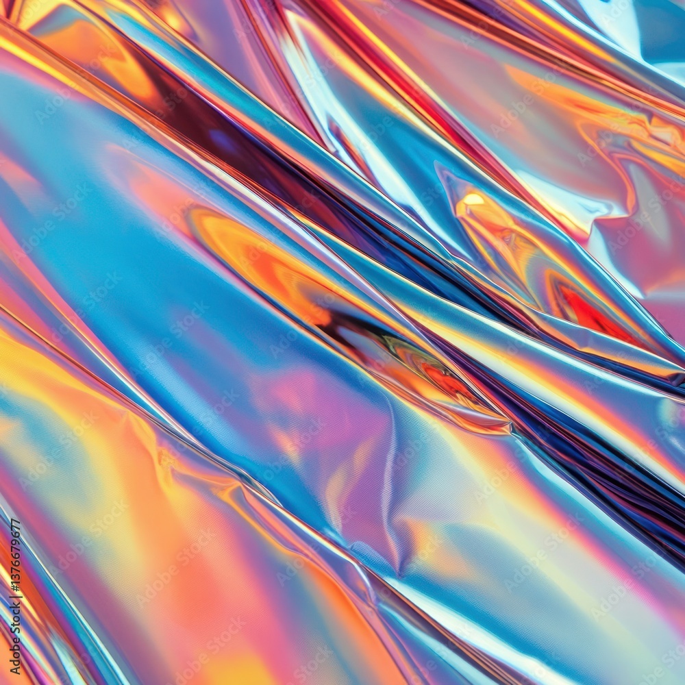 Poster abstract and iridescent surface with captivating colors and textures. a visually appealing display t