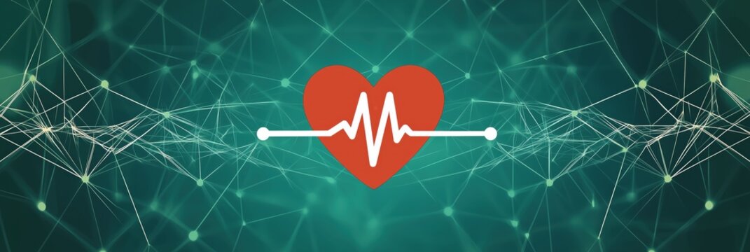 Banner for World Hypertension Day, May 17. A red heart with an ECG line on a futuristic green background. Symbolizes heart health, medical awareness, and cardiovascular care.