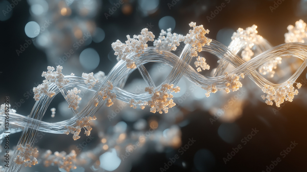Poster dna helix. hi tech technology in the field of genetic engineering. work on artificial intelligence. 