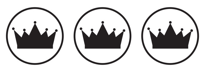 Crowns icon set. Silhouette crown collection. Black crown symbol. Vector illustration.