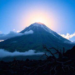 Mountain landscape in the distance