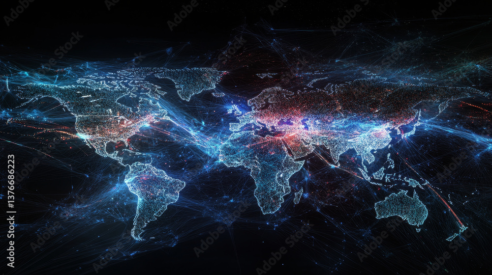 Poster big data, wireless information flow. data portal, open data system. global cyberspace concept. high 