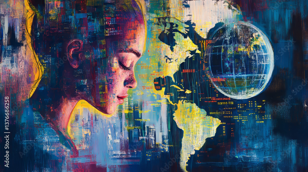 Poster data protection in the global network. online privacy. access to data is protected. raster illustrat