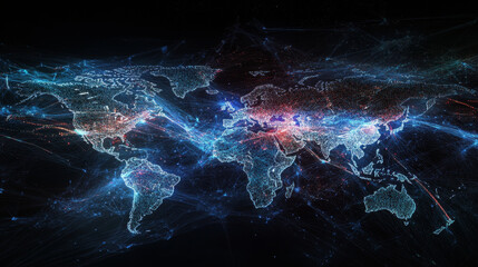 Big data, wireless information flow. Data portal, open data system. Global cyberspace concept. High technology and free internet 3d illustration