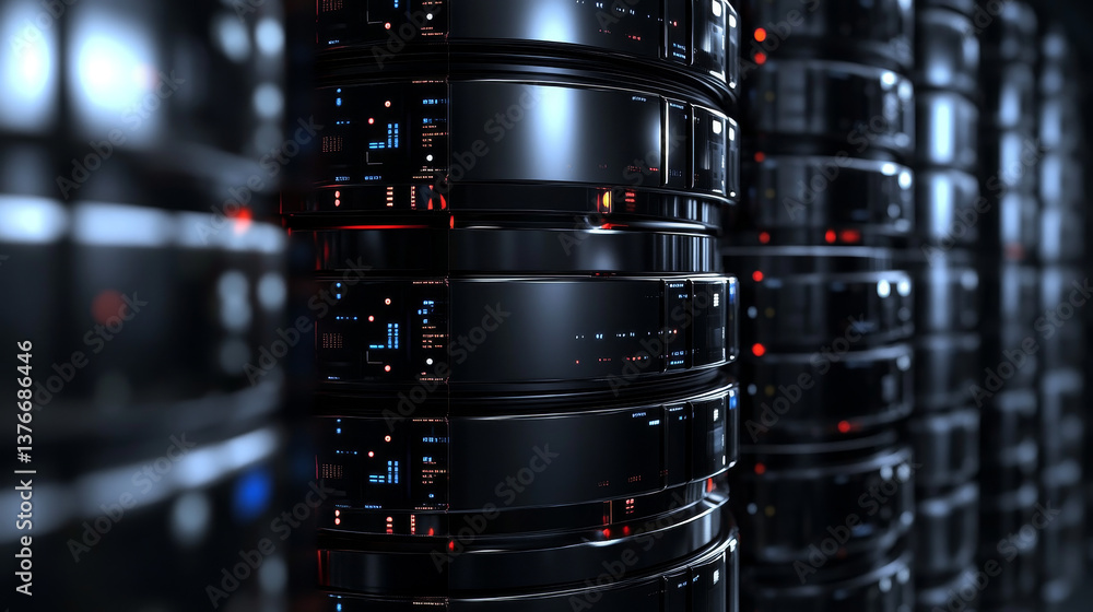 Poster cyber technology, data protection, secure connection. network structure of global databases. 3d illu