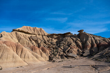 eautiful desert and badlands of Bardenas Reales in Spain, Europe