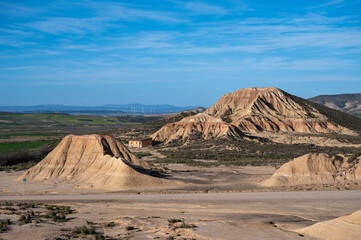 eautiful desert and badlands of Bardenas Reales in Spain, Europe