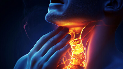 Heartburn Pills. Relieving irritation and inflammation. Help with sore throat. Painkillers Pills in the esophagus. 3D illustration of digestive tract and stomach under a microscope