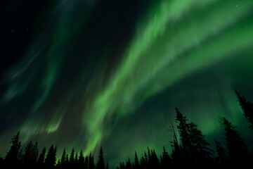 Northern Lights. Aurora borealis with starry in the night sky. Gaming RPG abstract background and...