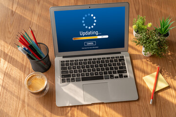 Software update on computer for modish version of device software upgrade