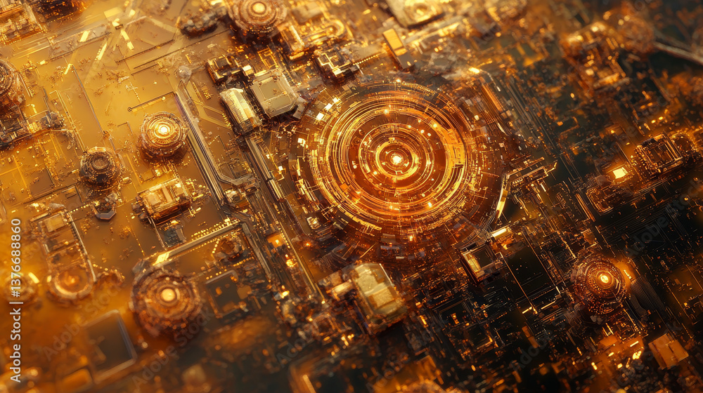 Aufkleber big data concept. flow of digital data in global network. quantum computer. speed portal. hadron col