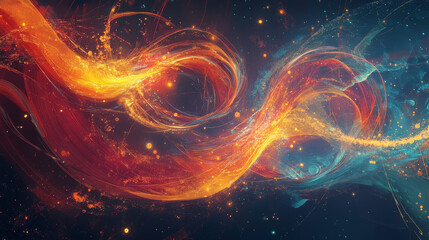 Big Data concept. Flow of digital data in  global network. Quantum computer. Speed portal. Hadron Collider, abstract 3d illustration