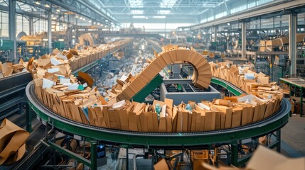 Obraz premium Recycling center conveyor system