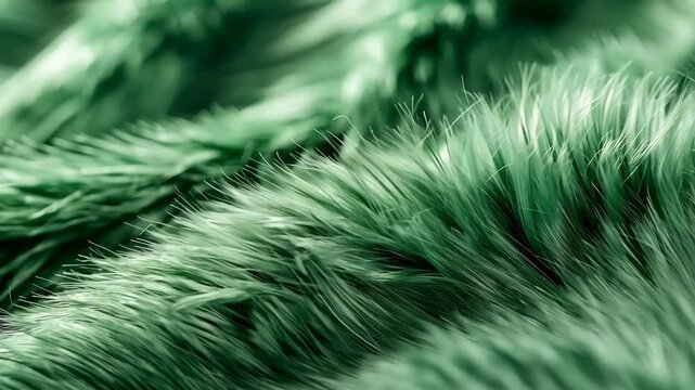 Luxurious emerald green faux fur texture for design and fashion applications