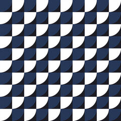 Obraz premium Modern Geometric Navy and White Pattern – Abstract Quarter Circles Design