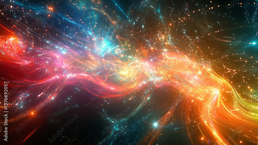 Poster cloud technologies. high tech poster. network space. internet communications and nanotechnology. pol