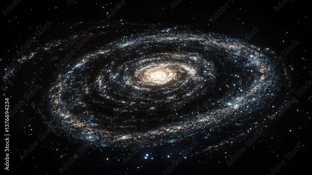 Aufkleber block chain network and galactic nebula. artificial intelligence. global decentralized database. fut