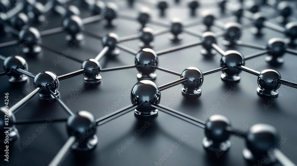 Poster nanotechnology in modern science. future technologies in study of structure of nanomaterials. 3d ill