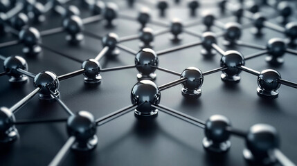 Nanotechnology in modern science. Future technologies in study of structure of nanomaterials. 3D illustration of atomic grid on a high-tech background