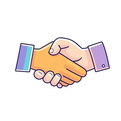 Handshake illustration in flat style on white background