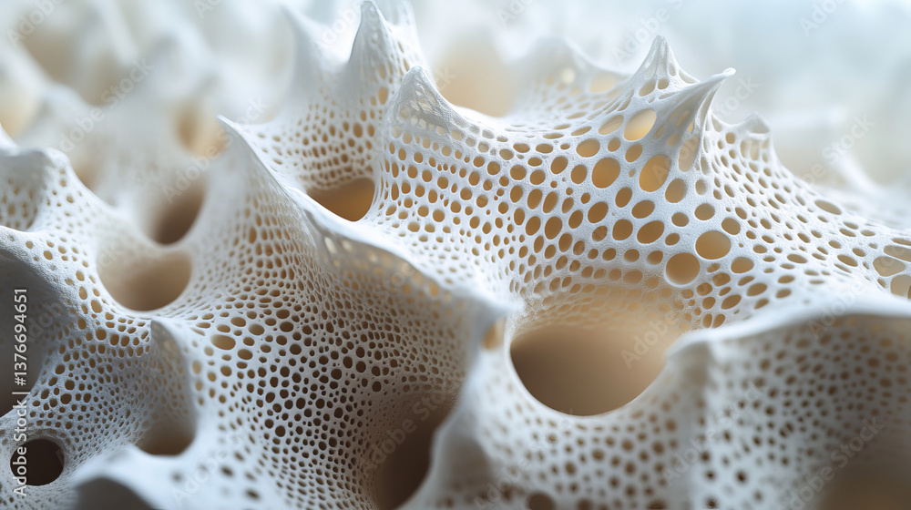 Poster neural network in nanotechnology cyberspace. abstract 3d illustration of synthetic web. organic and 