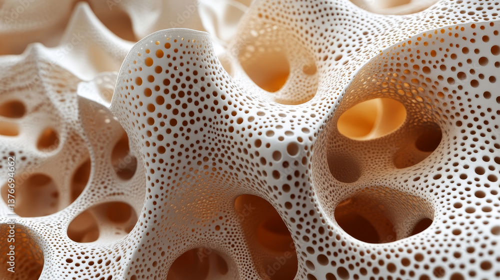 Poster neural network in nanotechnology cyberspace. abstract 3d illustration of synthetic web. organic and 