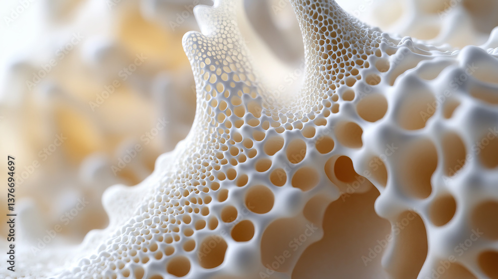 Poster neural network in nanotechnology cyberspace. abstract 3d illustration of synthetic web. organic and 
