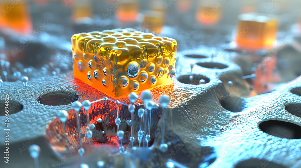 Poster atomic structure. futuristic concept. nanotechnology of future. neural connections of artificial int