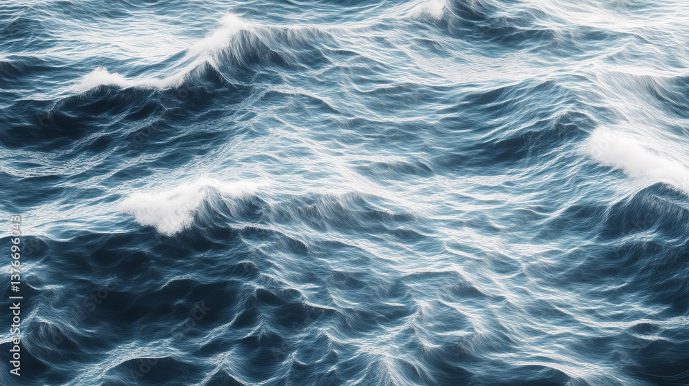 Aufkleber sea wave emotion. fluid waviness of a soft surface. 3d illustration of a field of strings twisted in