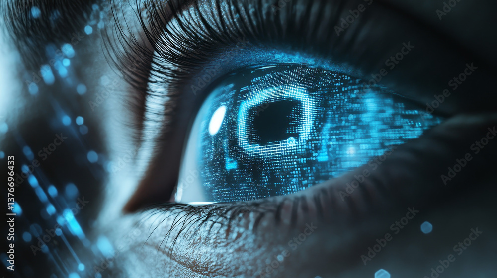Poster security online. data protection. digital key and identification. concept of cyberspace of the futur