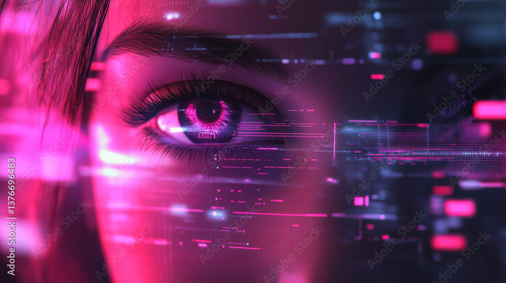 Poster security online. data protection. digital key and identification. concept of cyberspace of the futur