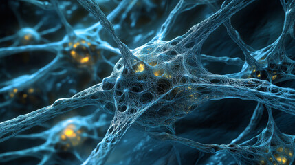 Peer-to-peer blockchains. Future of internet technologies. Motherboard, neural network and cyber technology. Big data analytics. Coding and programming high tech 3d illustration