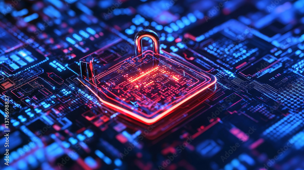 Poster digital data protection. internet security in the global network. concept cyberspace of the future. 
