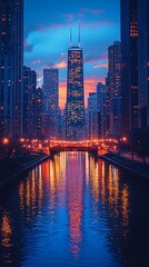 singapore city skyline at night