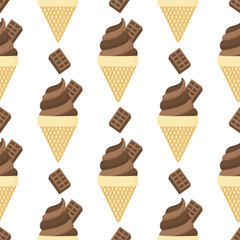 seamless pattern of chocolate ice cream