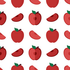 seamless pattern of red apples