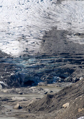 The Pasterze glacier with gate on the Grossglockner in Austria