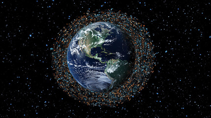 Obraz premium Planet Earth. Modern design of the global communication network. Vector illustration.