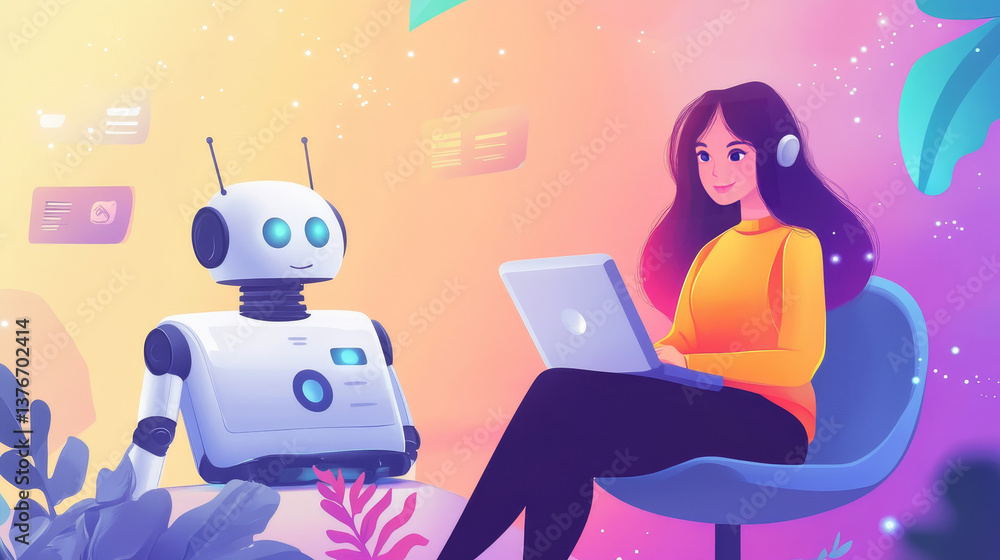 Poster secure chat, chat bot, network communication. artificial intelligence in global cyberspace 3d illust