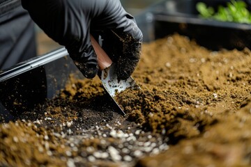 Preparing soil for planting plants