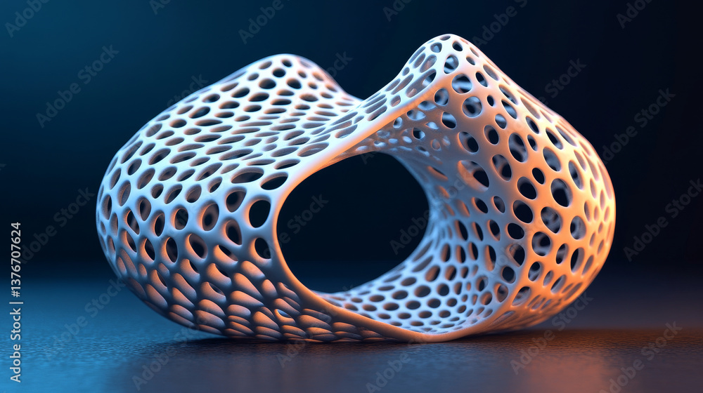 Poster molecular mesh. spatial structure 3d illustration. nanotechnology in medicine and molecular physics.