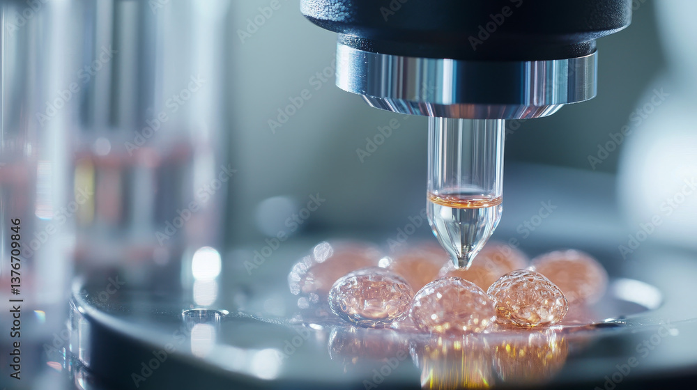 Poster molecule 3d illustration. laboratory experiments and research. nanostructures in high-tech areas of 