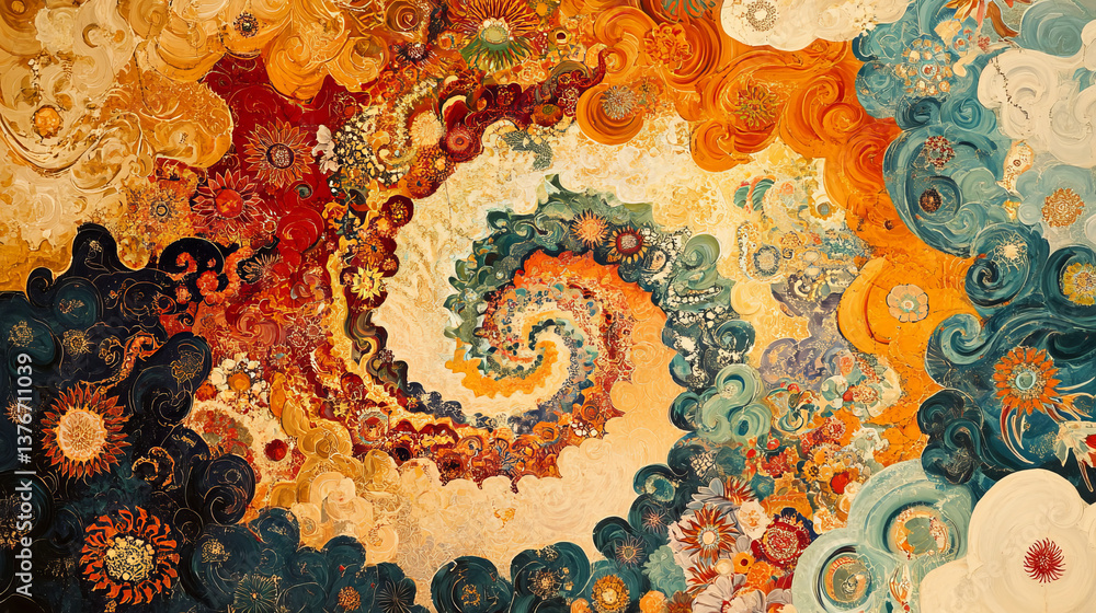 Poster imaginatory fractal abstract background image